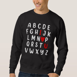 Sweatshirt Alphabet Valentines Jour Anglais Enseignant Vêteme