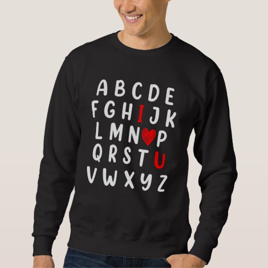 Sweatshirt Alphabet Valentines Jour Anglais Enseignant Vêteme (Devant)