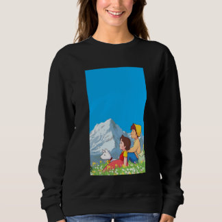 Sweatshirt Alpine Girl and Peter Japanese 80s Retro Anime Man