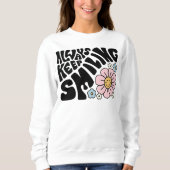 Sweatshirt "Always Keep Smiling" Groovy 70s Font (Devant)