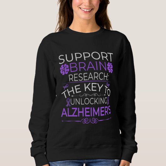 Sweatshirt Alzheimer Brain Injury Design Purple Alzheimers Aw (Devant)