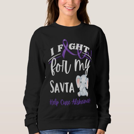 Sweatshirt Alzheimer's Awareness I Fight Savta Alzheimer's El (Devant)
