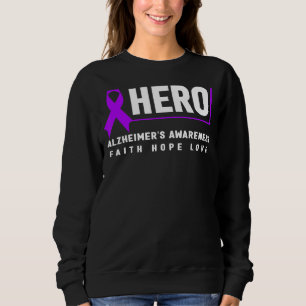 Sweatshirt Alzheimeru2019s Hero Purple Ribbon Alzheimeru2019