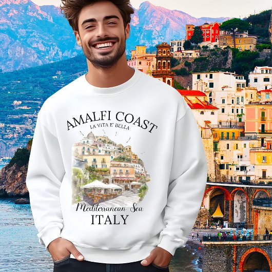 Sweatshirt Amalfi Coast Mediterranean View Art