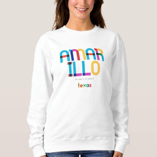 Sweatshirt Amarillo Texas Mid Century, Pop Art, (Devant)