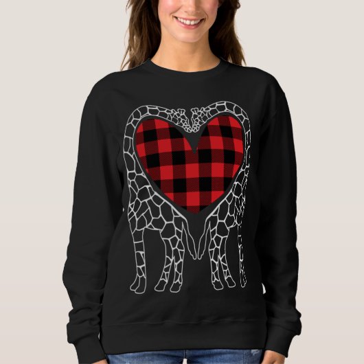 Sweatshirt Amateurs de girafe Buffalo de Noël Plaid Pajama An (Devant)
