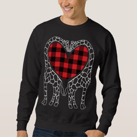 Sweatshirt Amateurs de girafe Buffalo de Noël Plaid Pajama An (Devant)