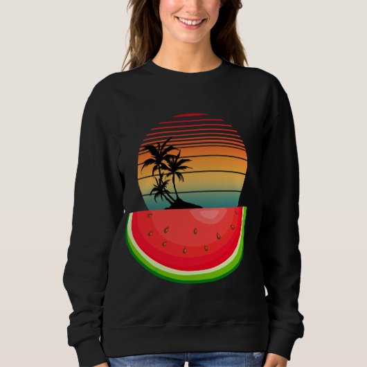 Sweatshirt Ambiance estivale Coucher de soleil Pastèque (Devant)