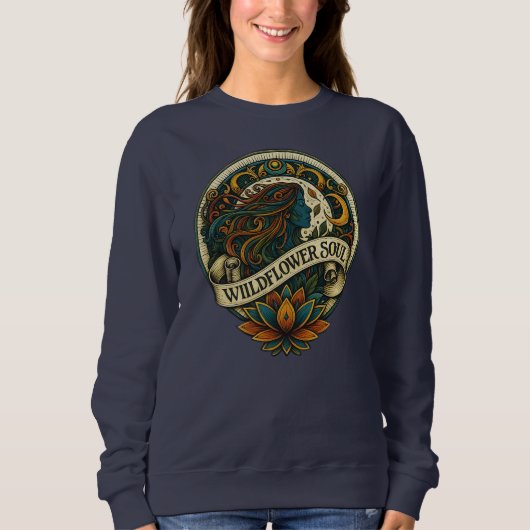 Sweatshirt Âme de Fleur Sauvage Art Boho (Devant)