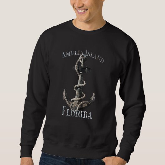 Sweatshirt Amelia Island Florida Vacation Ancre nautique Sai (Devant)