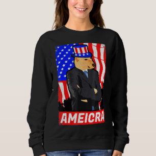 Sweatshirt America Cheems Shiba Dog Dank 4 juillet