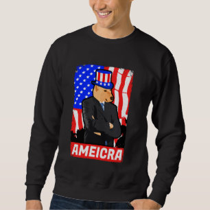 Sweatshirt America Cheems Shiba Dog Dank Meme drôle Juillet 4