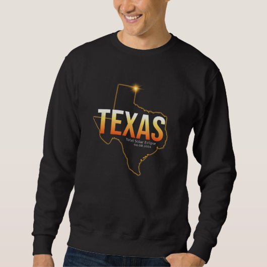 Sweatshirt America Eclipse 2024 Shirt Texas USA Total Solar E (Devant)