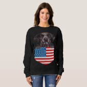Sweatshirt America Flag German Shorthaired Pointer Dog In Poc (Devant entier)