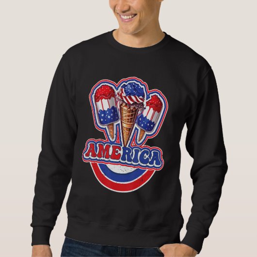 Sweatshirt America Ice Cream 4th Of July (Devant)