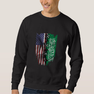 Sweatshirt Américain cultivé Racines saoudiennes arabes USA A