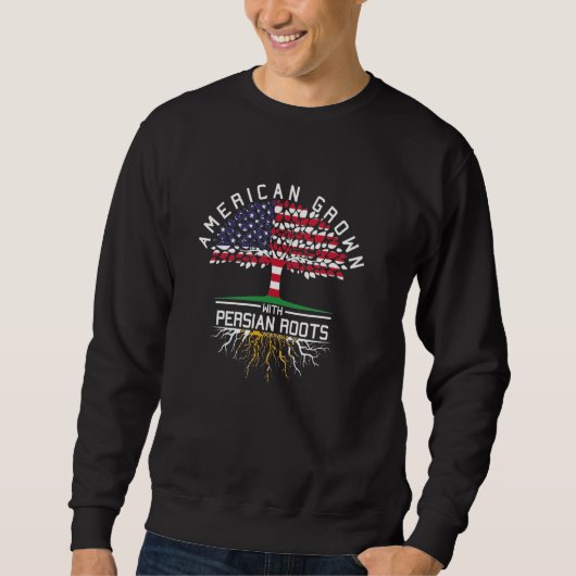 Sweatshirt Américain grandi avec des racines persanes - Perse (Devant)