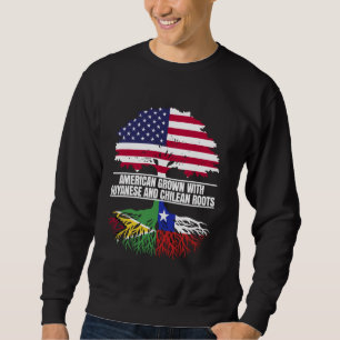 Sweatshirt Américain grandit avec un drapeau héritage Guyanai