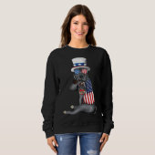 Sweatshirt Américain Pitbull Chien Merica 4 juillet Américain (Devant entier)