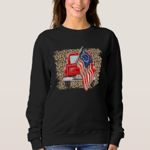 Sweatshirt Américaine Drapeau Agriculture Camion Fermier Femm