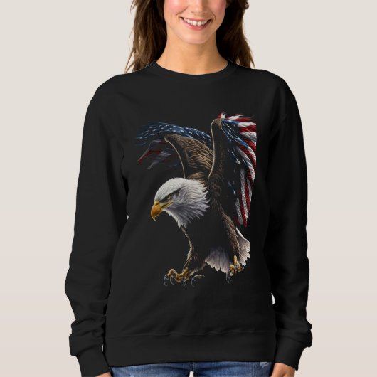 Sweatshirt American Bald Eagle Eyes Flag Country 8 (Devant)