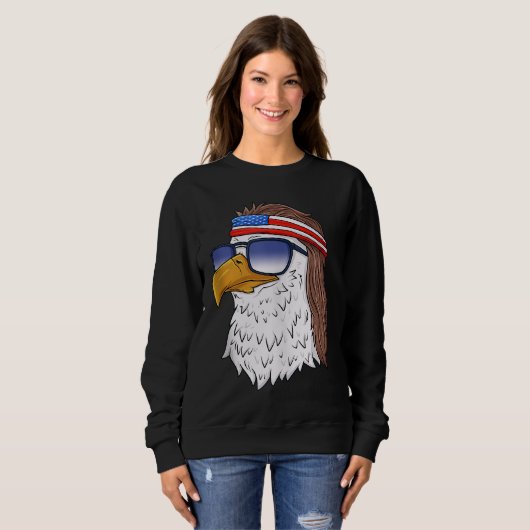 Sweatshirt American Bald Eagle Mullet 4 juillet Funny USA P (Devant entier)