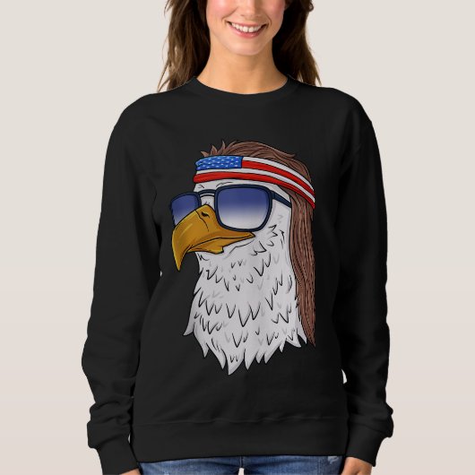 Sweatshirt American Bald Eagle Mullet 4 juillet Funny USA P (Devant)