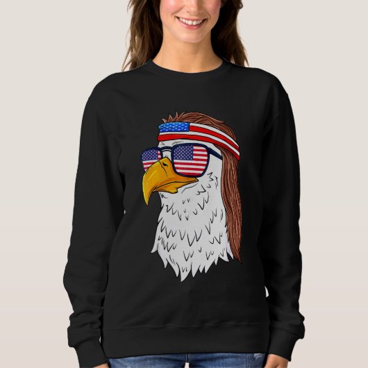 Sweatshirt American Bald Eagle Mullet 4 juillet Patriot améri (Devant)
