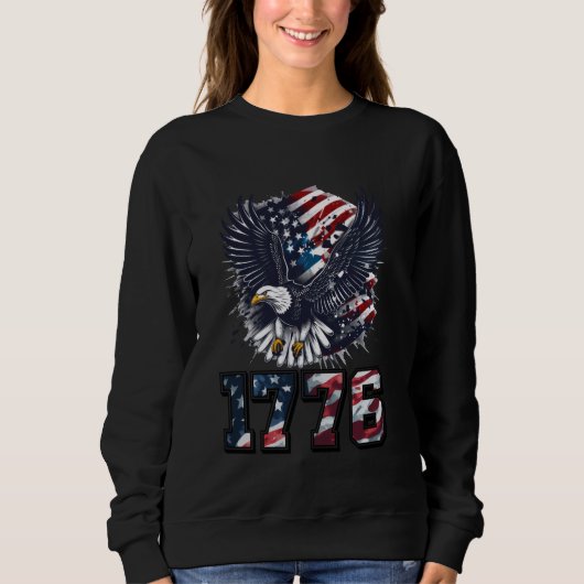 Sweatshirt American Bald Eagle US Drapeau Déclaration d'indép (Devant)