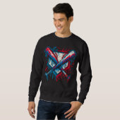 Sweatshirt American Baseball Drip Graffiti Ball and Bat (Devant entier)