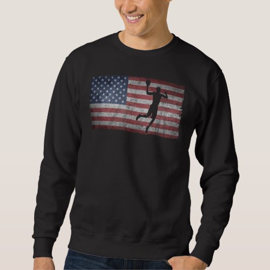 Sweatshirt American Basketball Player Graphic Distressed Retr (Devant)