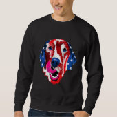 Sweatshirt American Black Labrador Usa Drapeau Lab Puppy 4th (Devant)
