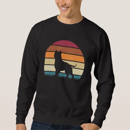 Sweatshirt American Bully Dog Breed Retro Sunset Design (Devant)