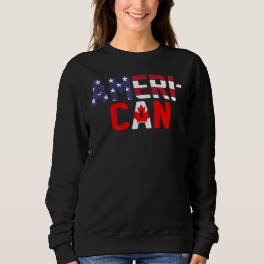 Sweatshirt American Canadian Flag apparel America Canada Patr (Devant)