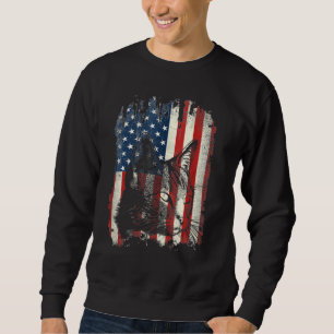 Sweatshirt American Cat Flag Jour de l'indépendance 4 juillet