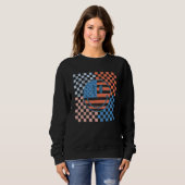 Sweatshirt American Checkered Flag Smile Face Retro 4th Of Ju (Devant entier)
