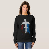 Sweatshirt American Flag 747 Jumbo Jet July 4th (Devant entier)