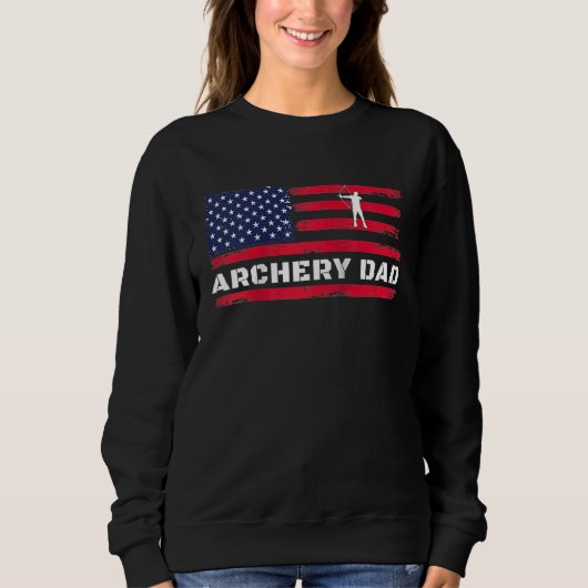 Sweatshirt American Flag Archery Dad Father's Day Raglan Base (Devant)