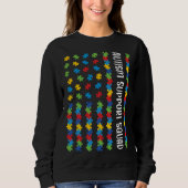 Sweatshirt American Flag Autism Awareness Puzzle Support Squa (Devant)