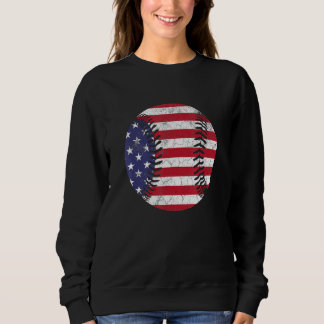 Sweatshirt American Flag Baseball T Shirt July 4th USA Men Wo