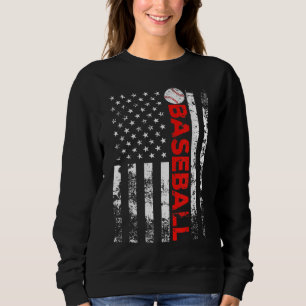 Sweatshirt American Flag Baseball Team Cadeau