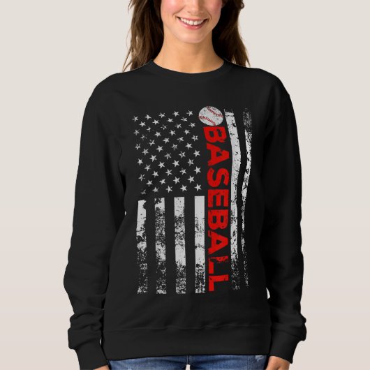 Sweatshirt American Flag Baseball Team Cadeau (Devant)