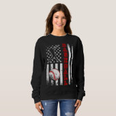 Sweatshirt American Flag Baseball Team  Vintage Baseball (Devant entier)