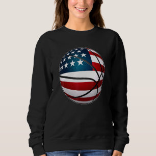 Sweatshirt American Flag Basketball 4th of July Patriot