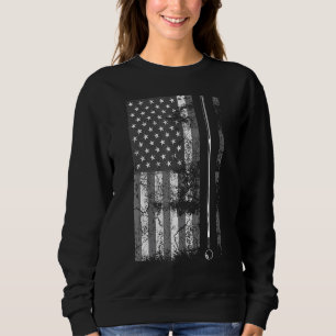 Sweatshirt American Flag Billiard Stick Table Jeu USA