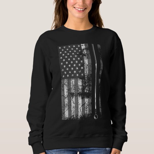 Sweatshirt American Flag Billiard Stick Table Jeu USA (Devant)