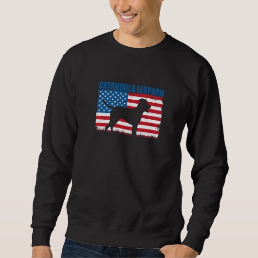 Sweatshirt American Flag Catahoula Leopard (Devant)