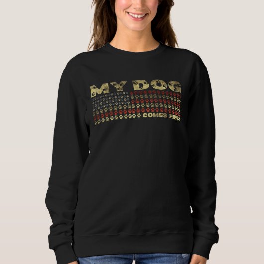 Sweatshirt American Flag Dog Paw Patriotic Dog (Devant)