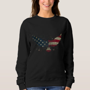 Sweatshirt American Flag Eagle for Men Women Kids pour la 4e 