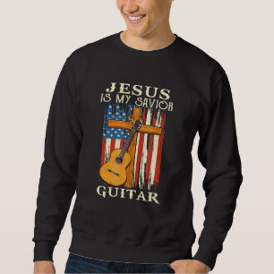 Sweatshirt American Flag est ma guitare sauveur est mon théra